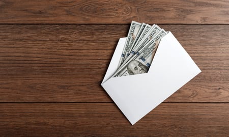 Envelope with extra cash